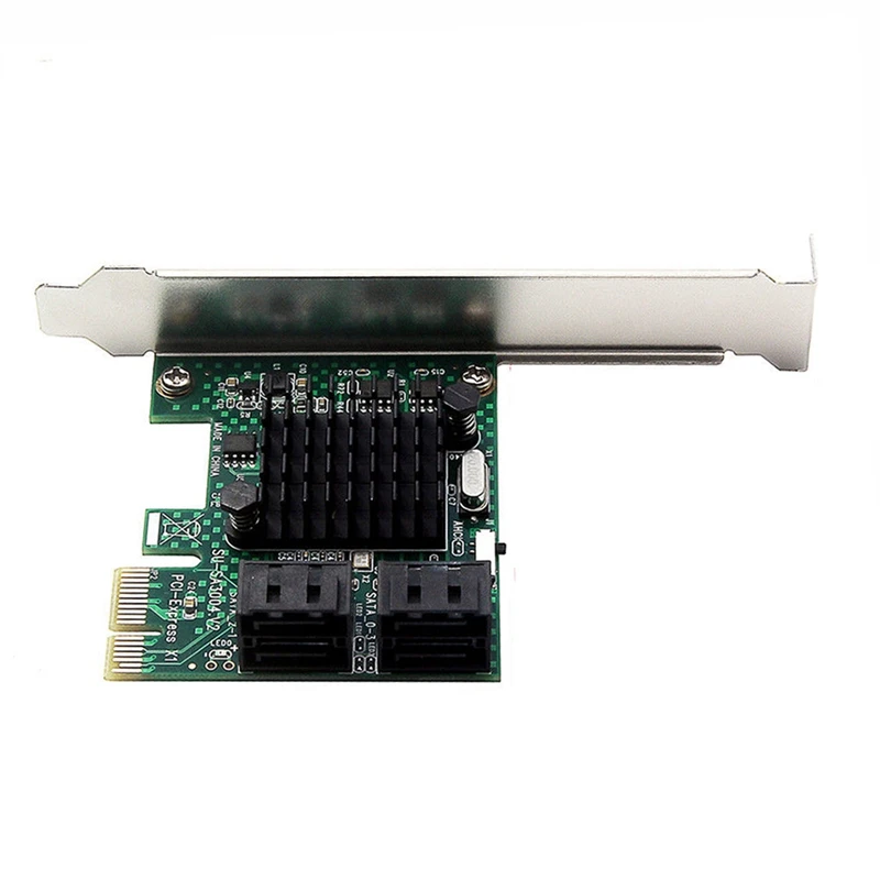 PCIe PCI Express 6G SATA3.0 4-Порты и разъёмы SATA III расширения карты контроллера широкие