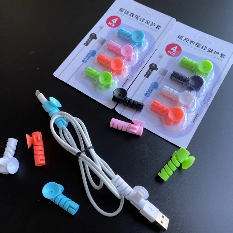 Спиральный держатель шнура 2 комплекта устройство для сматывания кабеля USB