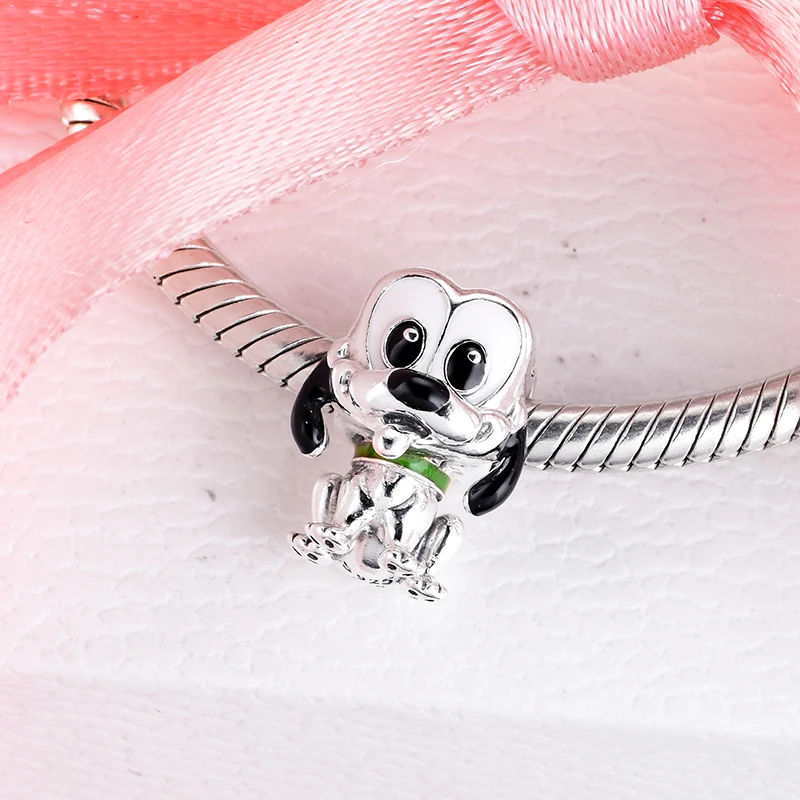 

Charms Silver 925 Jewelry Baby Dog Pluto Charm Fits European Fashion Bracelets Woman DIY Beads For Jewelry Making