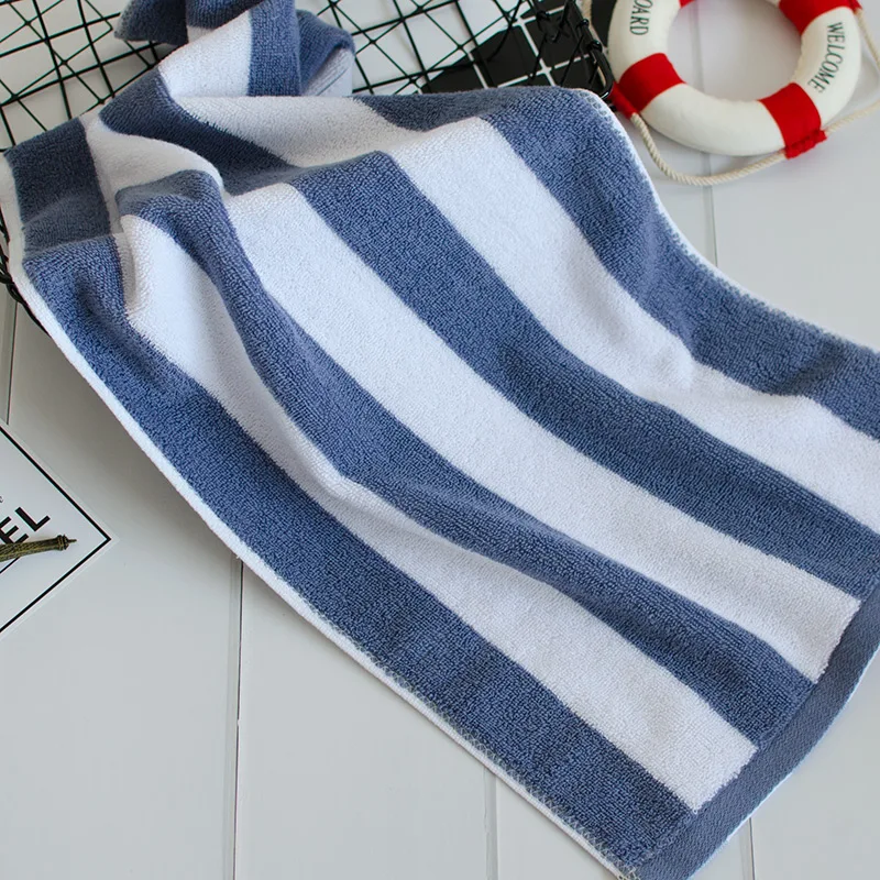 

Stripe Cotton Towel Household Adult Couples Cotton Hand Towel Bath Washcloth Soft and Absorbent 75x34cm