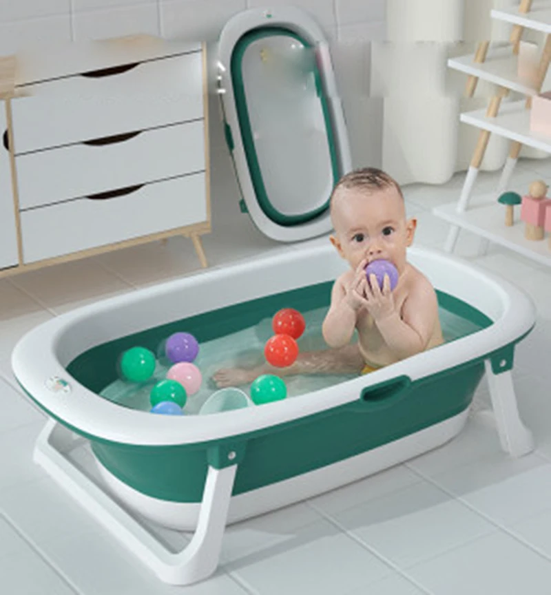 Складная утолщенная ванна Детская большая Лежащая для новорожденных домашняя