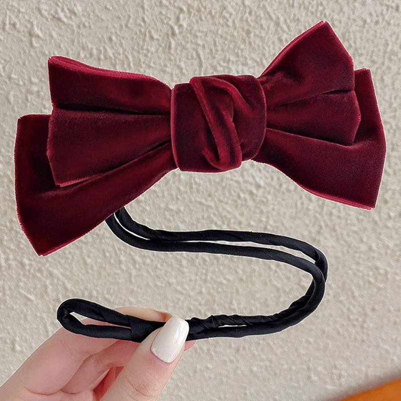 

Bows Headband Cross Top Knot Hairband Elastic Hair Band For Women Girls Headwear Hair Accessories 2 Colors Hot Sale Solid Color