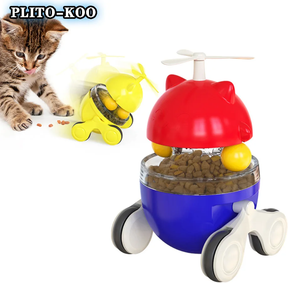 

Sliding cat toy pet leaking ball tumbler four-wheele indoor interactive cat tool smart food distribution pet supplies