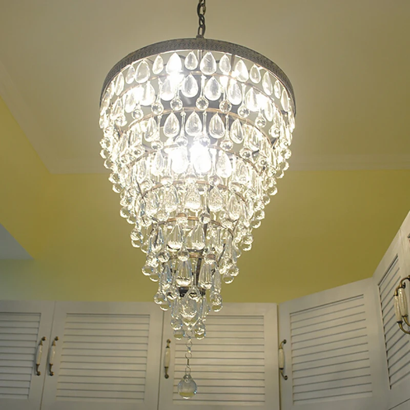 Новый дизайн американские и европейские ретро хрустальные люстры в виде капель