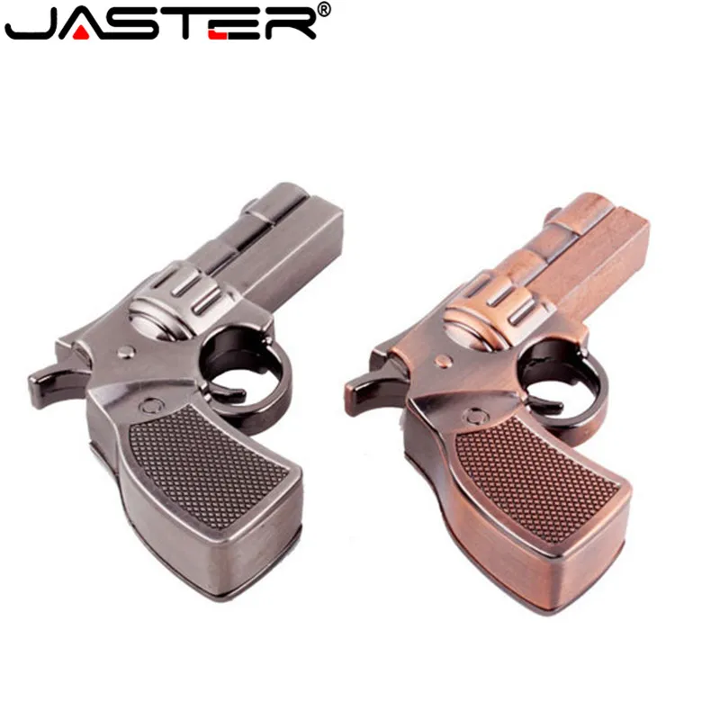 JASTER металлический медный пистолет USB флеш-накопитель пистолет-ручка-накопитель 2,0 4 ГБ 8 ГБ 16 ГБ 32 ГБ 64 Гб U диск Револьвер пистолет карта памяти USB подарок