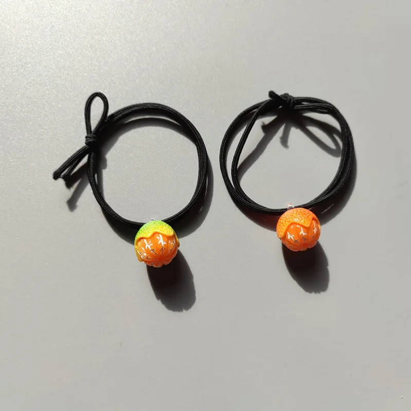 

1Pc New Hot Sale Korean Harajuku Simulation Peeled oranges Fruit Elastic Hair Ring Girl Rubber Band Hair Accessories