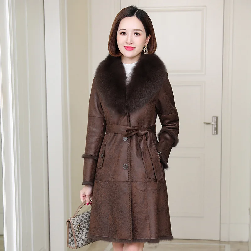 

High Quality Real Rabbit Fur Coat Warm Winter Clothes Women Korean Woman Jacket Fox Fur Collar 2021 Mulheres Casacos Pph2740