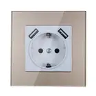 Немецкий стандарт Европейский стандарт 5В 2а USB настенная розетка акриловая Золотая