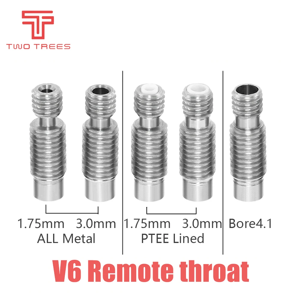 

E3D V6 Heat Break Hotend Throat For 1.75/4.1mm All-Metal/with PTFE, Stainless Steel Remote Feeding Tube Pipes 3D Printer Parts