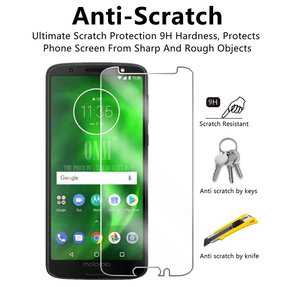2 шт закаленное стекло для Motorola Moto G6 Plus / Play Защита экрана Защитная стеклянная