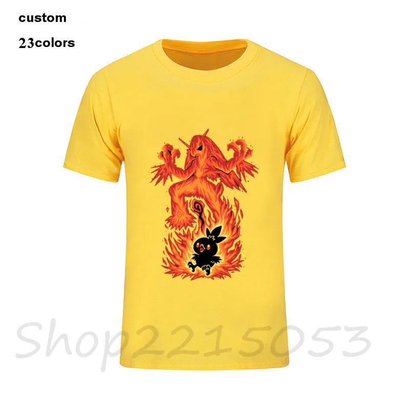 Модная мужская футболка с изображением пожарной птицы в blaziken torchic starter flames silhouette