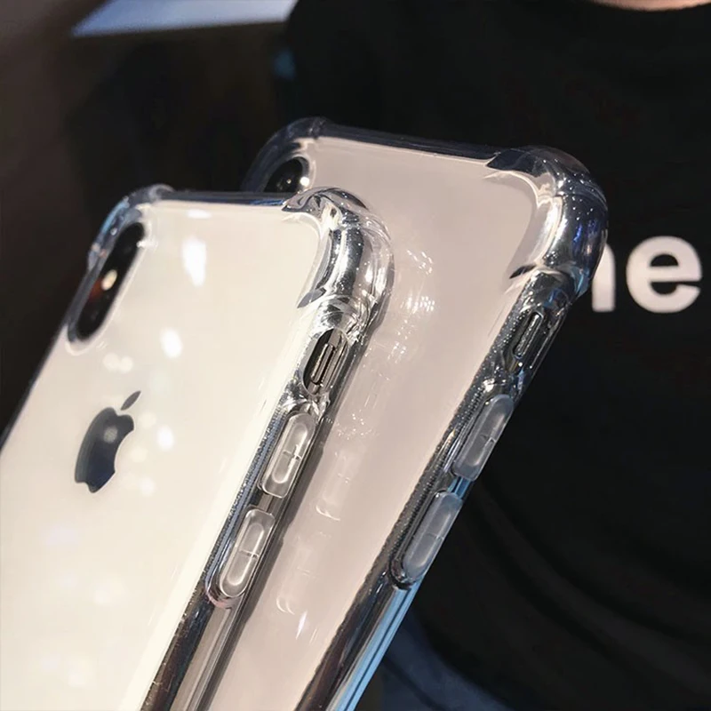 ТПУ противоударный бампер прозрачный силиконовый чехол для телефона iPhone 11 X XS XR Max