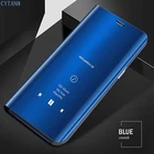 Умный чехол для Samsung Galaxy M32, M62, F62, A03S, A02S, A22, A32, A42, A52, A72, A82, противоударный зеркальный кожаный флип-чехол для телефона