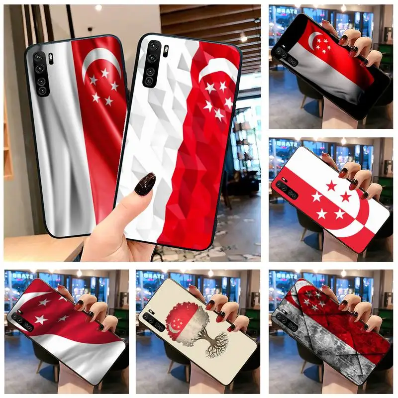 YJZFDYRM сингапурский флаг мягкий чехол на заказ для телефона Huawei P40 P30 P20 lite Pro Mate 30 20 P
