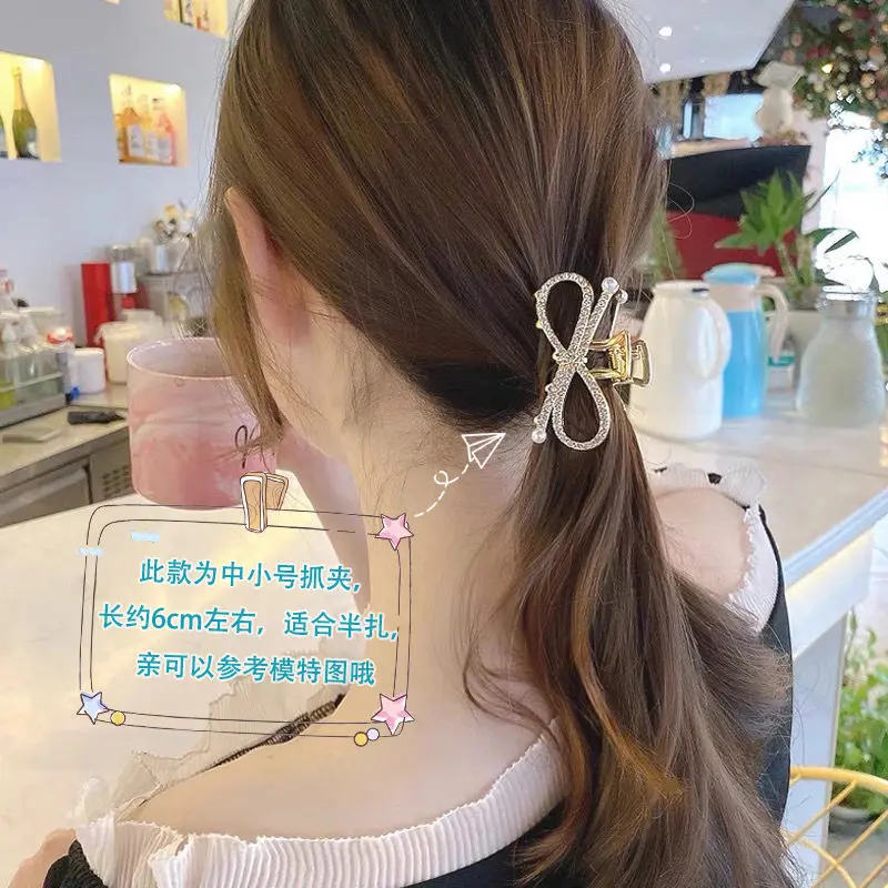 

New Women Elegant Gold Hollow Geometric Metal Rhinestone Hair Claw Vintage Hair Clips Headband Hairpin Fashion Hair Accessories