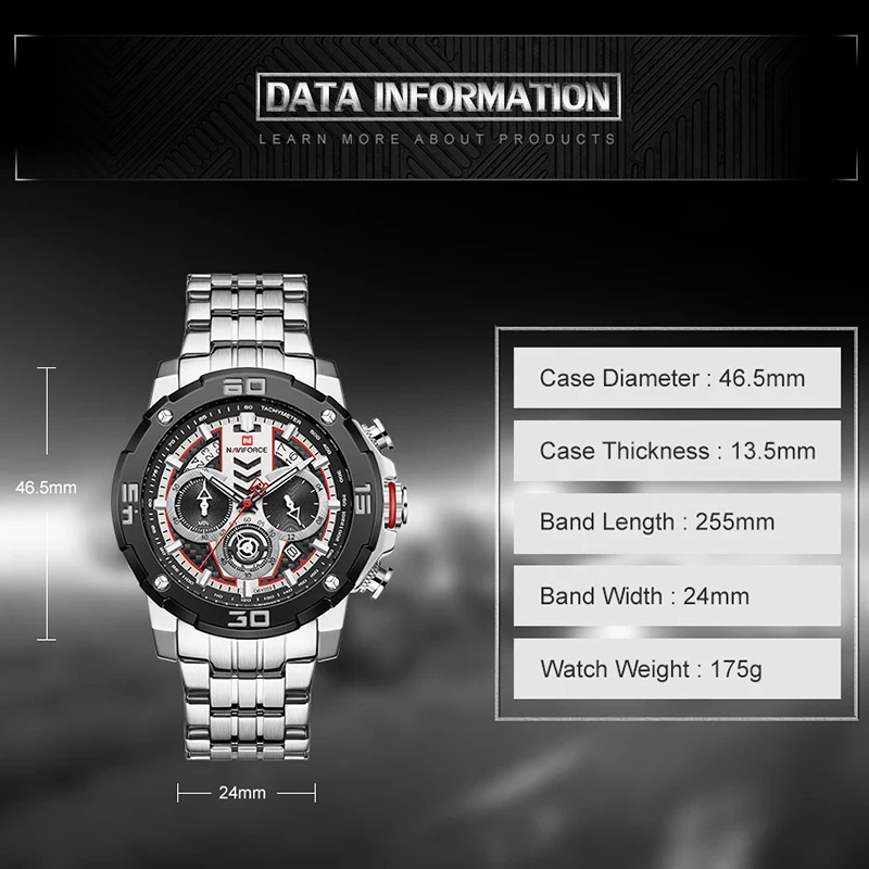 NAVIFORCE Sport Mens Watches Luxury Men Chronograph Military Quartz Wristwatch Date Waterproof Clock Male Relogio Masculino 2020 | Наручные