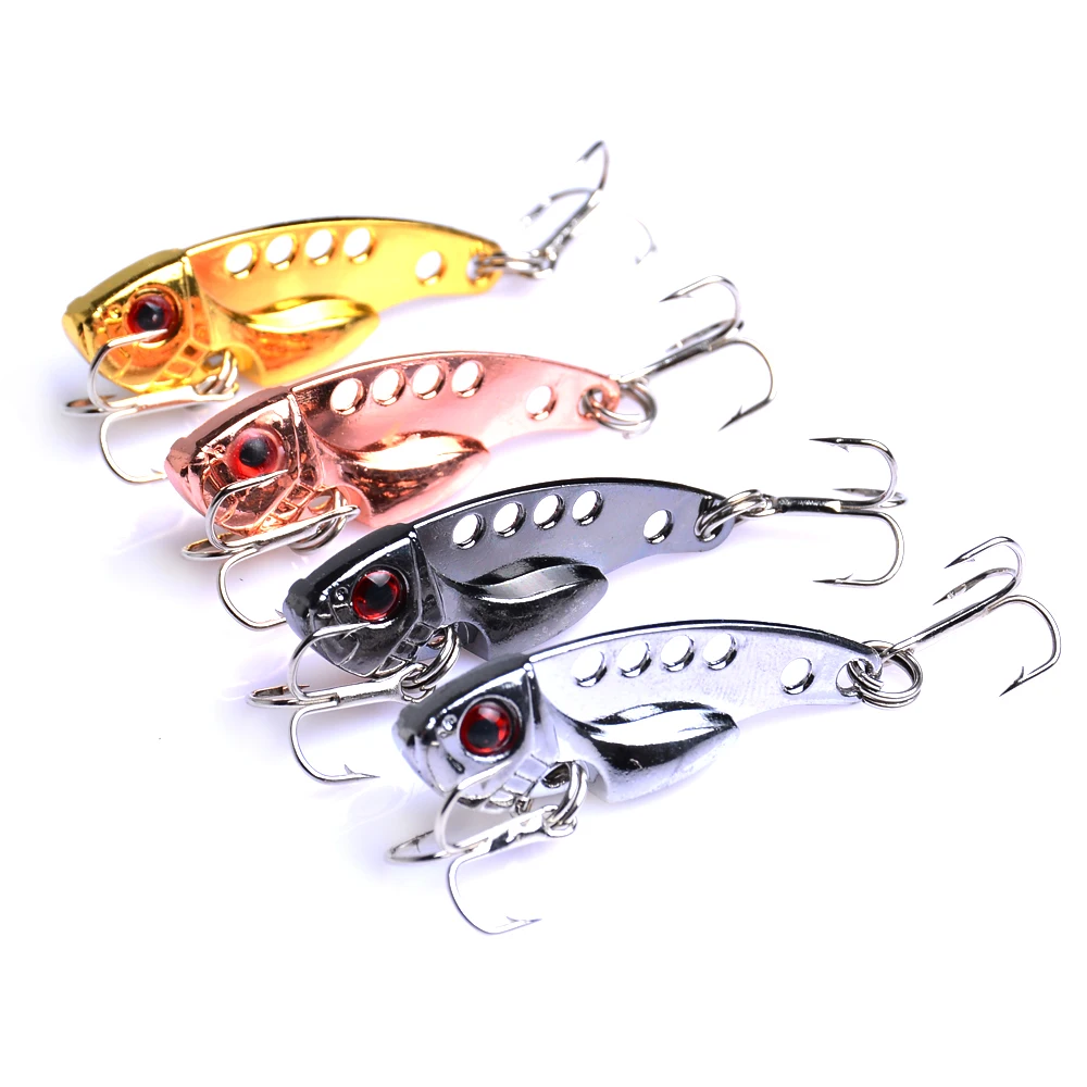 80Pcs 3.5cm/3g Wobbler Vib metal road bait fishing lure Vibrations Spoon Lure Fishing bait Bass Artificial Hard Bait 3D Eyes