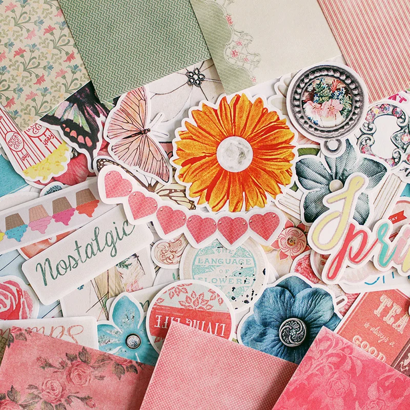 

71Pcs/Lot Fresh Flower Butterfly Sticker DIY Craft Scrapbooking Album Junk Journal Happy Planner Decorative Stickers