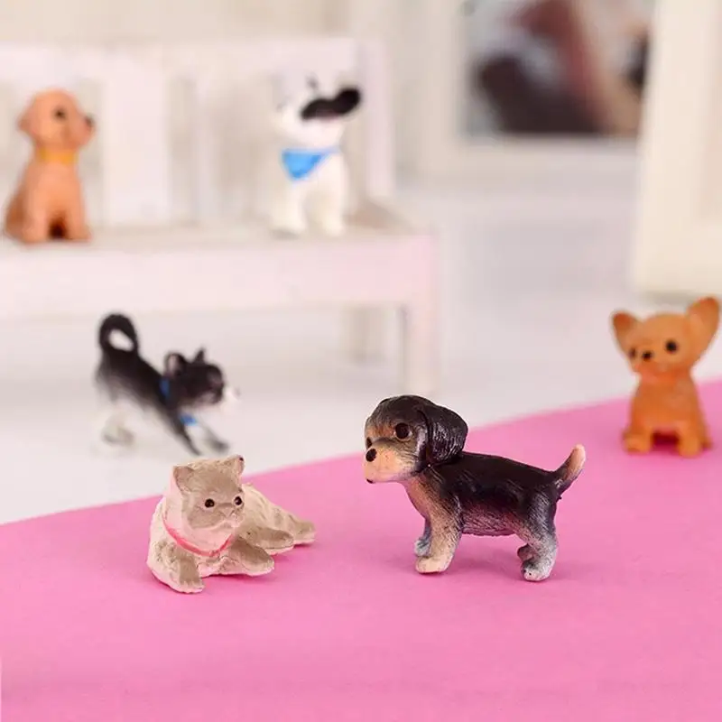 

4/6pcs Simulation model mini dolls PVC animal model Animal Miniature Model Collectible Dolls Playset Little Pet Kids Toys