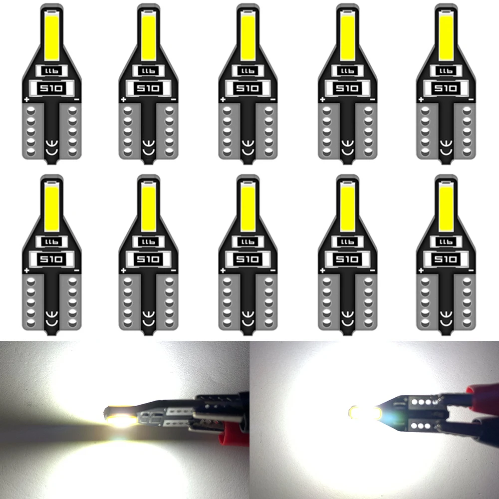 10pcs W5W T10 LED Bulbs Canbus For Car Parking Position Lights Interior Light For BMW VW Mercedes Audi A3 8P A4 6B BMW E60 E90