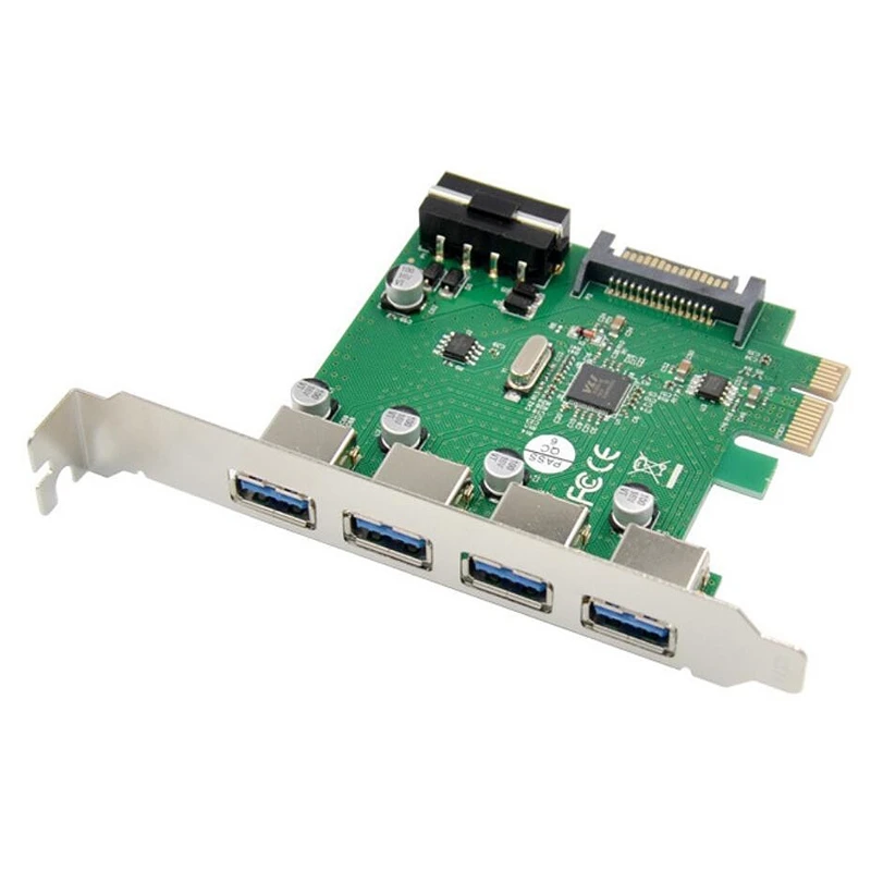 PCI E к 4 портам USB 3 0 конвертер карта порта USB3.0 адаптер VL805 чипсет Sata 4Pin источник