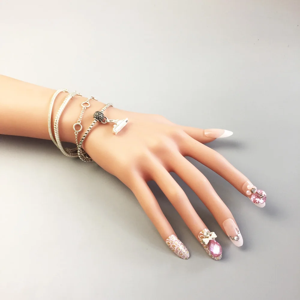 DIY бусины Перевозчик Белый CZ проложить Шарм 5 мм отверстие модные серебряные