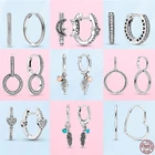 Женские асимметричные серьги-кольца, из серебра 925 пробы