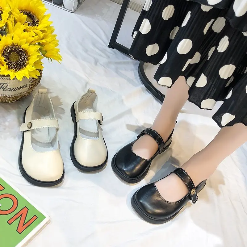 Туфли Мэри Джейн женские на плоской подошве Прошитые оксфорды легкие туфли с