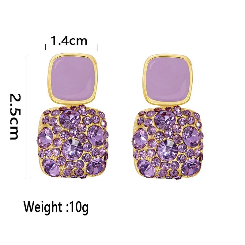 

Super flash high sense earrings 2021 new Korean temperament Crystal earrings exquisite elegant Trend Fashion Stud Earrings cute