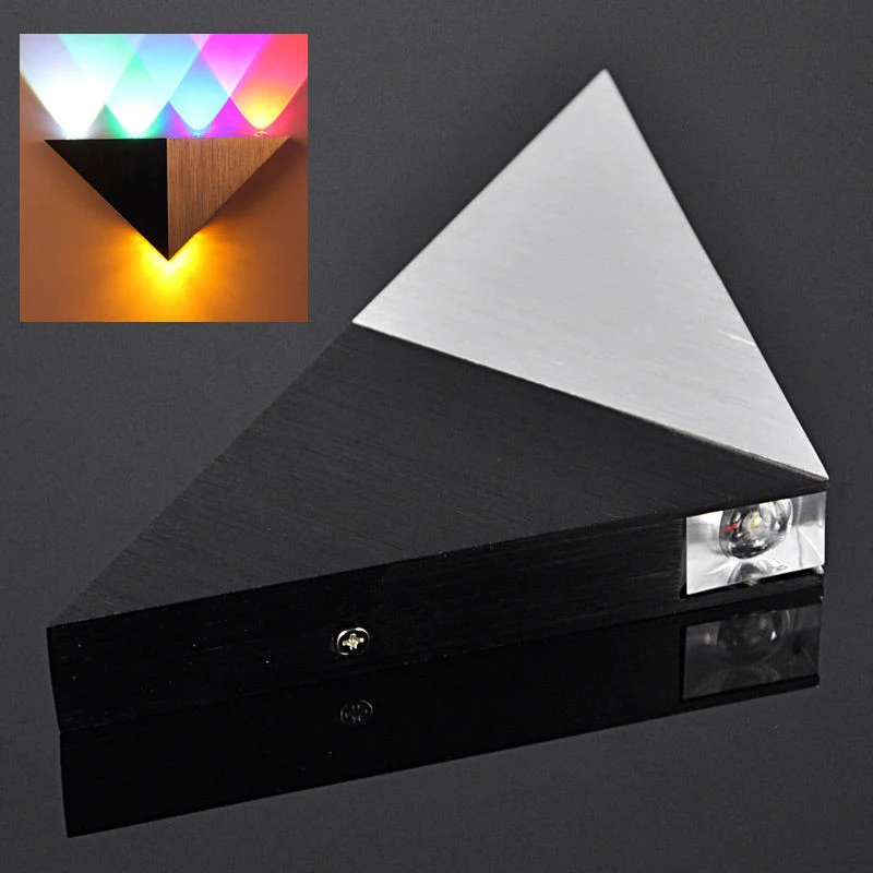 

5W Wall Lamp Aluminum Triangle Led Light for Bedroom Home Lighting Luminaire Bathroom Light Fixture Wall Sconce Party Ball Disco