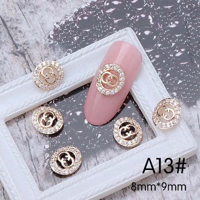 A13 5 шт./лот, подвеска/крылья/цепь, 3D сплав, дизайн ногтей, циркон, жемчуг, металл, маникюрные аксессуары для ногтей, сделай сам, украшения ногтей, подвески - Цвет: A13