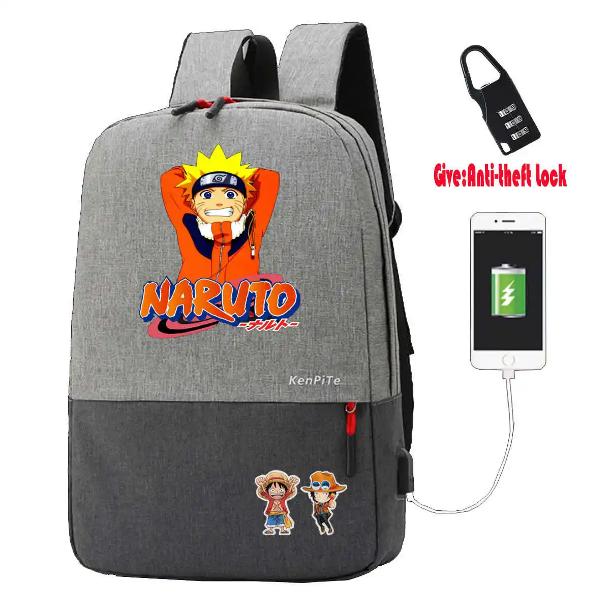 

anime Haikyuu Karasuno Anti-theft USB Charging Backpack Men Women Laptop Travel Shoulder Bag Work Casual Bags student bookbag
