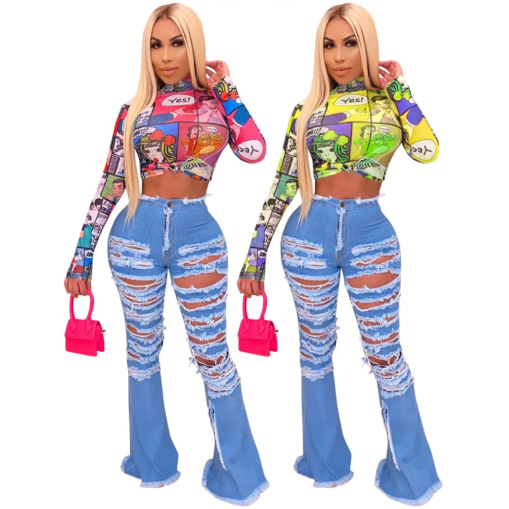 Модный укороченный топ с принтом героев мультфильмов для женщин Harajuku Облегающая