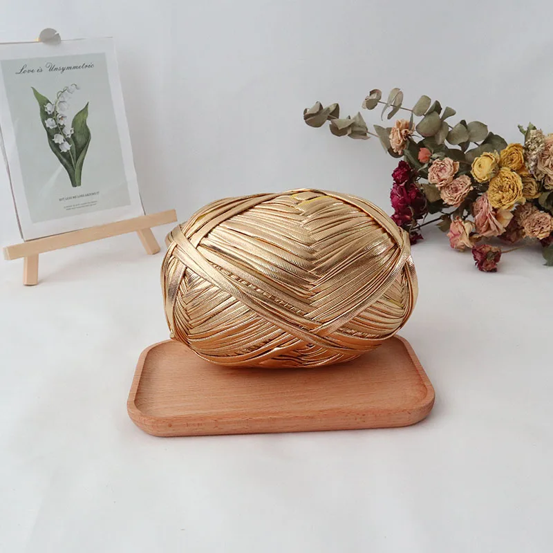 Металлическая футболка пряжа для вязания крючком рукоделие плетение необычная