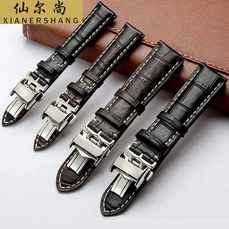 Ремешок из воловьей кожи с крокодиловой текстурой для наручных часов браслет