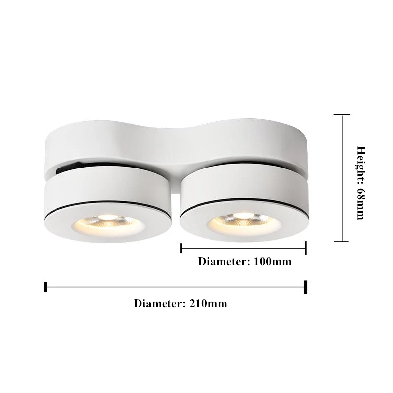 Lámpara de punto para techo, luz LED descendente montada en superficie regulable de alta calidad, 20W30W, COB, iluminación interior de AC110-220V