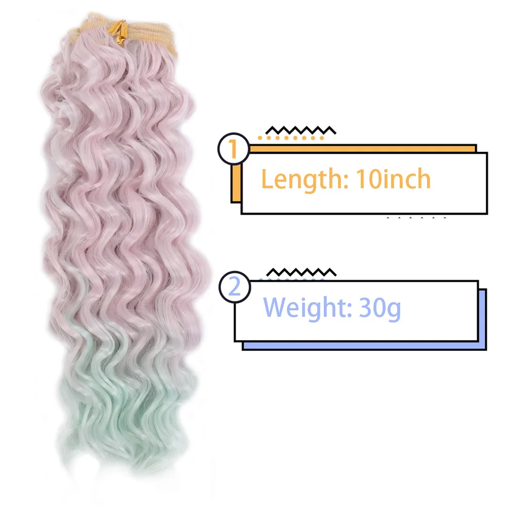 

Bjd Doll High Temperature Fiber Instant Noodle Roll Wig Hair Weaving 1 PCS 25cm*100cm DIY Wig