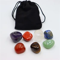 7pcsset reiki natural stone tumbled stone irregular polishing rock quartz yoga energy bead for chakra healing decoration