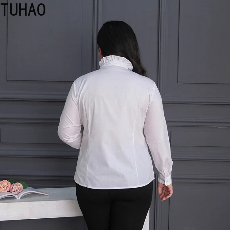 TUHAO, большие размеры, 3XL, 4XL, 5XL, 6XL, блузка, женские топы, официальные, офисные, для девушек, белая блузка, женская мода, большие размеры, женские рубашки, блузы