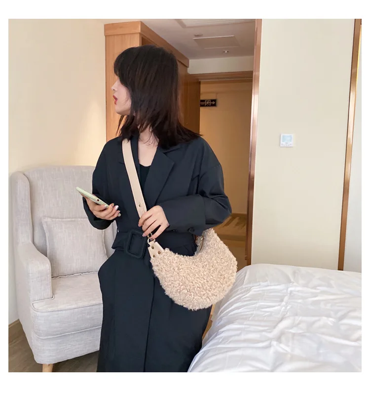 Новинка зимы из мягкой шерсти сумки через плечо для Для женщин Роскошные