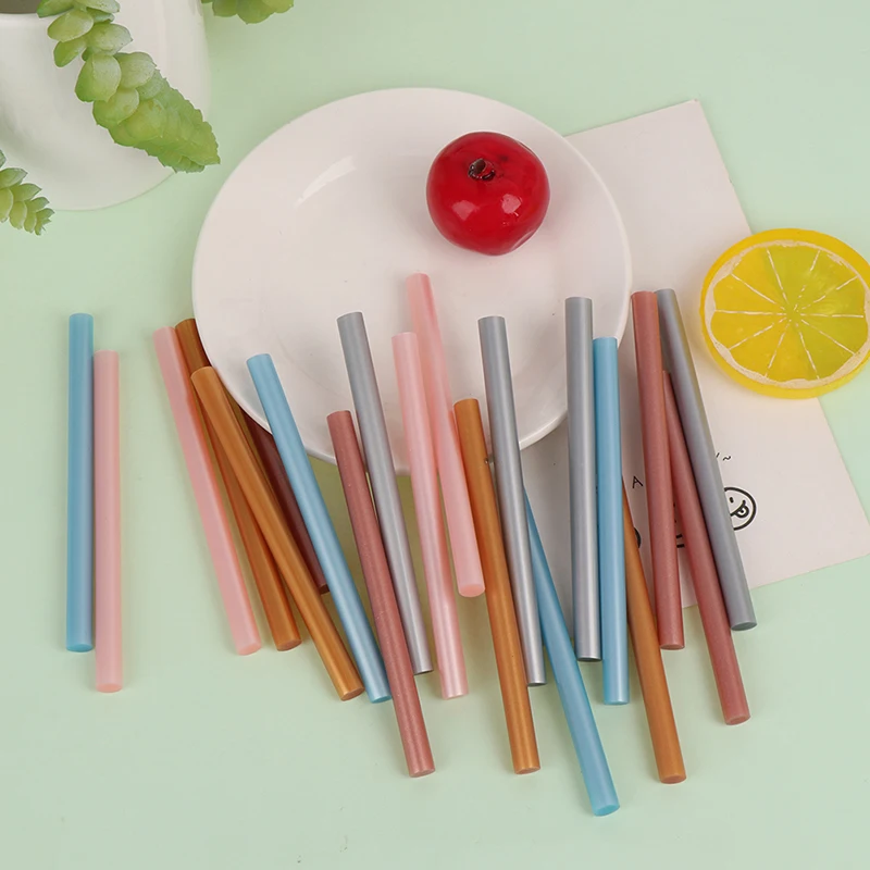 

20PCS 7mm*100mm Hot Melt Glue Stick Rose Gold Pink Blue Color Lacquer Wax Seal DIY Tools High Viscosity Adhesive