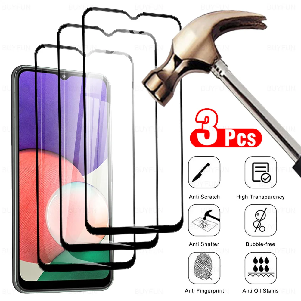 

3 шт., Защитное стекло для Samsung Galaxy A22