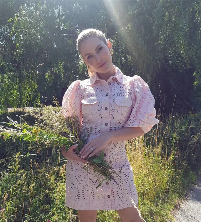 COLOREE Runway дизайнерское открытое женское мини-платье высокого класса с отложным воротником черное, розовое, синее, желтое платье винтажное женское платье