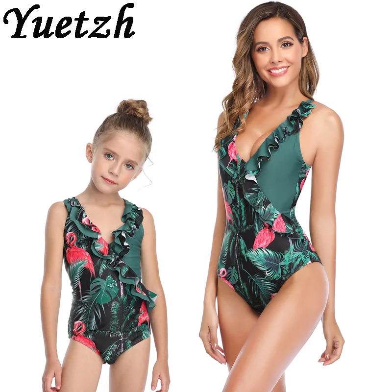 Женский купальник для девочек 2020 купальные костюмы Цельный мужчин и детей