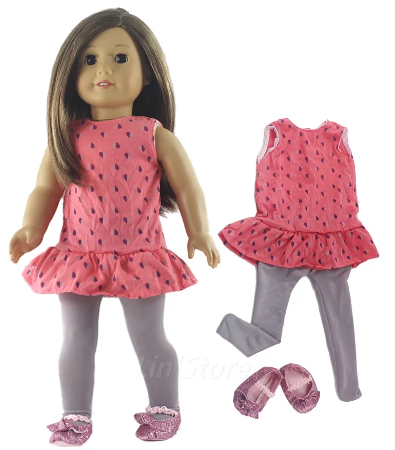 

Новая модная кукольная одежда + 1 колготки + 1 пара обуви для 18-дюймовой американской куклы, много стилей на выбор