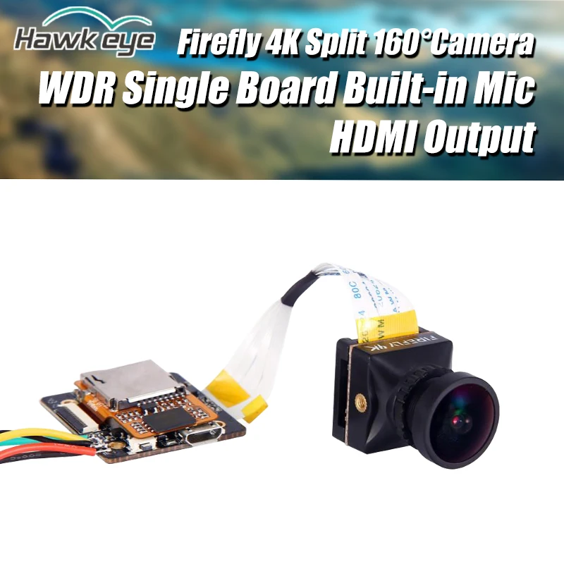

Горячая Hawkeye Светлячок Сплит 4K 160 градусов HD Запись DVR Мини FPV камера WDR одноплатный Встроенный микрофон для RC беспилотного самолета