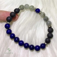 spectrolite lapis lazuli lava bracelet 108 buddha beads gemstone blessing taseel seven chakras handmade lucky relief elegant