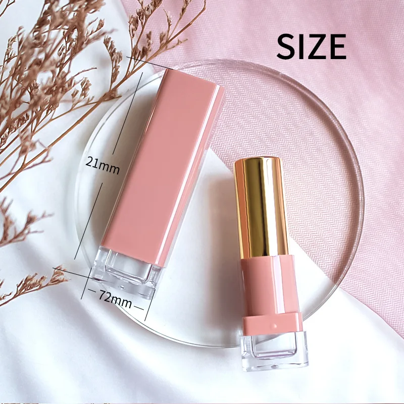 Milk tea pink empty lip tubes square lipstick tube DIY 12.1mm lipgloss blam gloss | Красота и здоровье