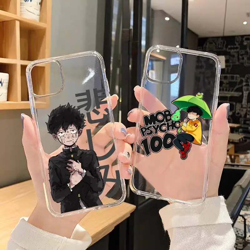 

Mob Psycho 100 Phone Case Transparent soft For iphone 5 5s 5c se 6 6s 7 8 11 12 plus mini x xs xr pro max