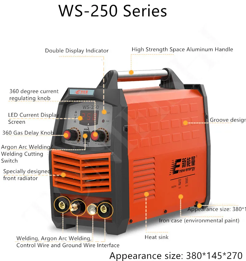 

Argon Arc Welder WS-250 Household Small 220V Stainless Steel Welder Cold Welding Industrial Dual-purpose Welder